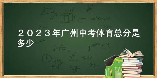 2023年广州中考体育总分是多少